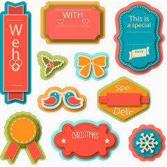 童趣标签矢量素材