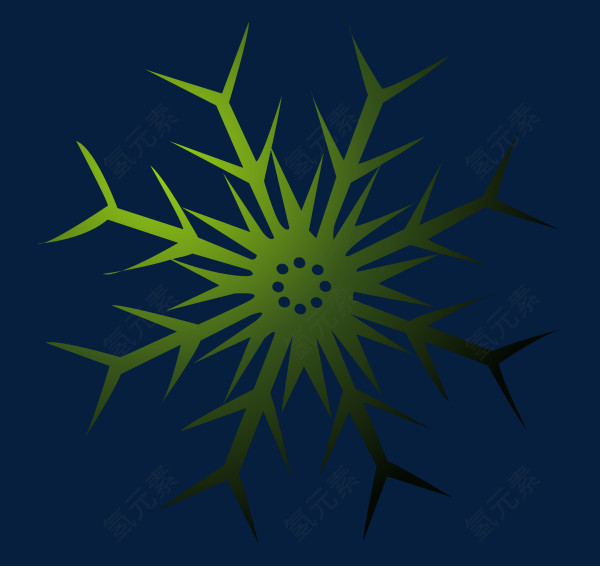 矢量渐变绿色雪花