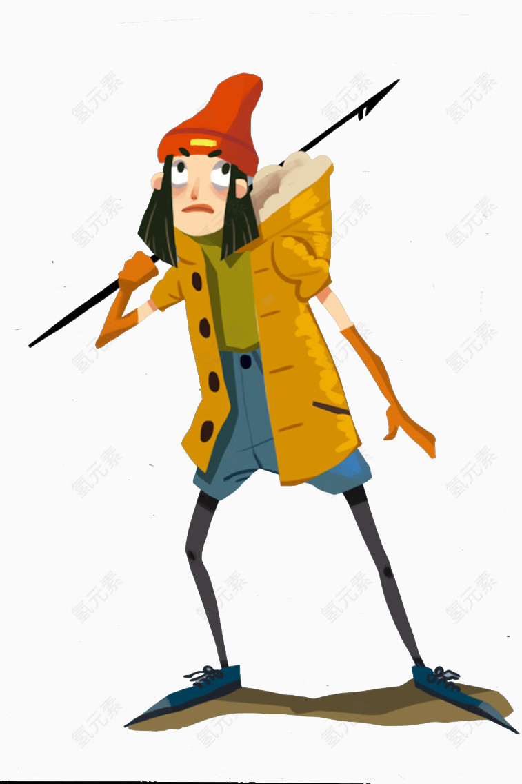 拿鱼叉的女孩