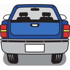 可爱蓝色汽车矢量图