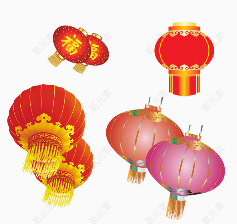 红色喜庆灯笼图标