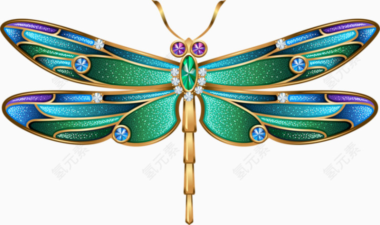 钻石蜻蜓装饰