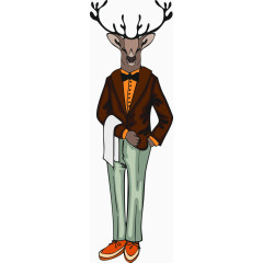 矢量糜鹿动物人像