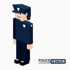 时尚3D方块人物矢量素材