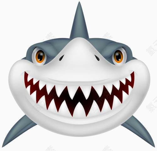 尖牙张嘴鲨鱼免抠素材