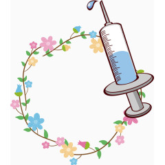 卡通注射器护士节花环