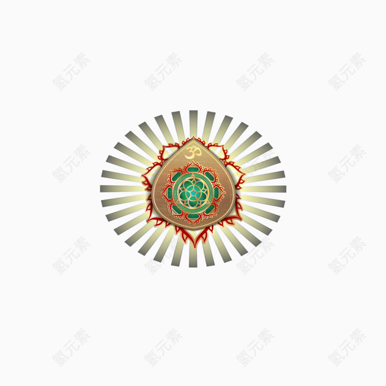 效果金绿色非洲花纹