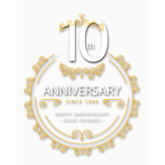 10周年纪念贺卡矢量