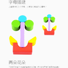 积木玩具两朵花朵