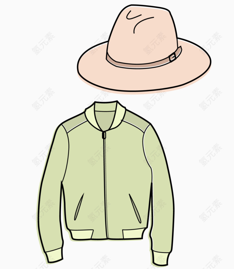 矢量男士休闲外套粉色帽子