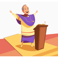 矢量卡通基督教教父素材