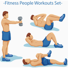 矢量健身男子锻炼素材