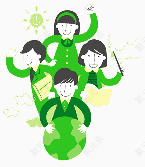 手绘关爱地球