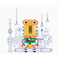 矢量可爱机器人