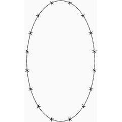 椭圆形带刺铁丝圈