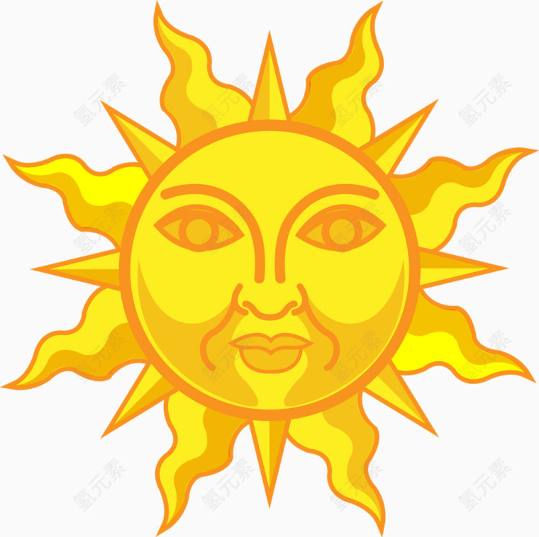 可爱太阳插画矢量图