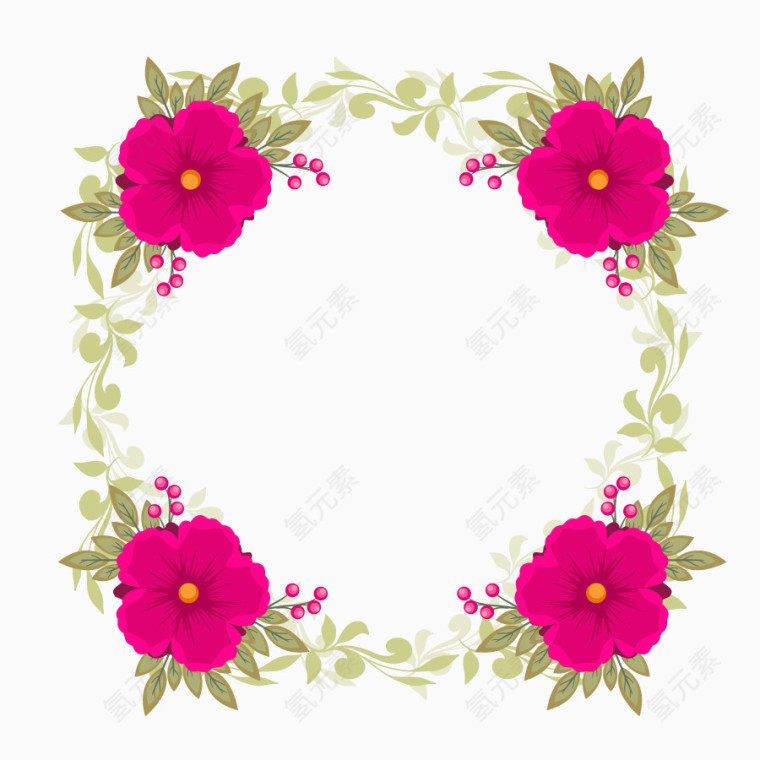 四朵红花矢量图文件