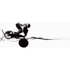 卡通运动自行车剪影