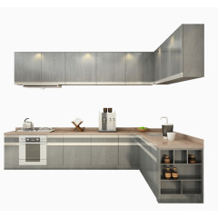 实木板整体厨柜