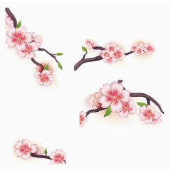 卡通樱花树枝