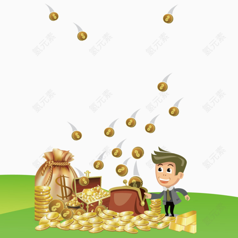 矢量金币和人