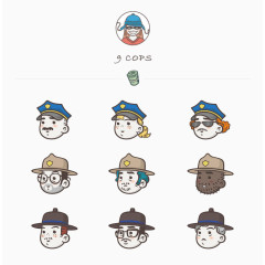 扁平化卡通职业人物头像