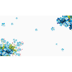 蓝色鲜花PPT背景