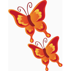 蝴蝶红色矢量