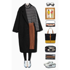 黑风衣和毛线裙子