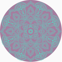 紫色复古花卉矢量图案