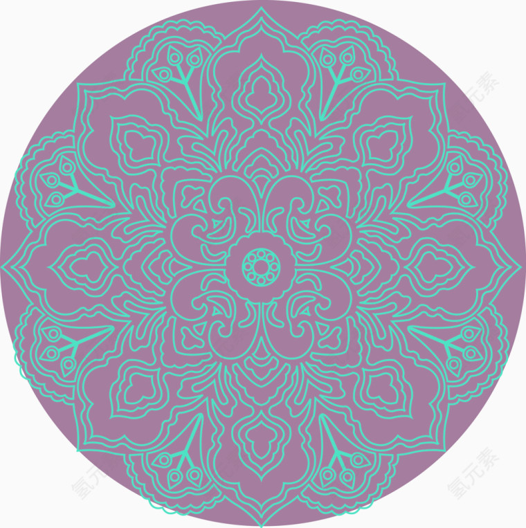 紫色复古花卉矢量图案