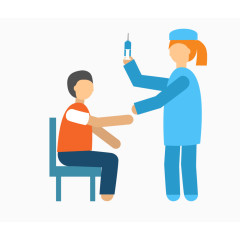 矢量卡通图案医院打针