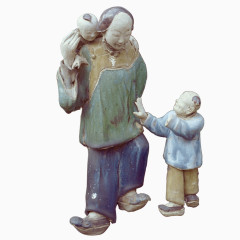 母子陶瓷玩偶