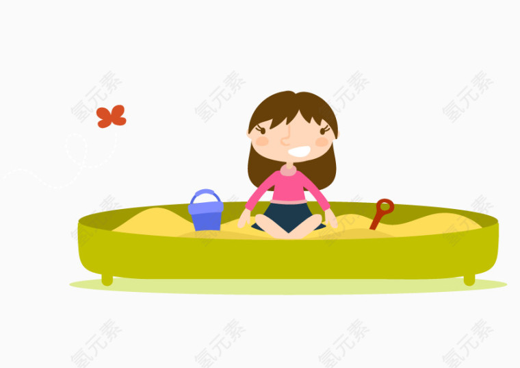 幼儿园儿童沙堆矢量图