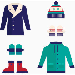 扁平男式冬季服饰