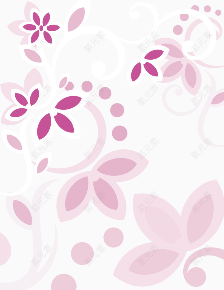 矢量粉色碎花