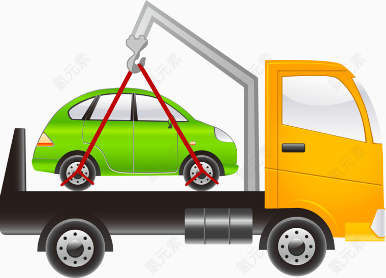 3D拉车图标矢量图