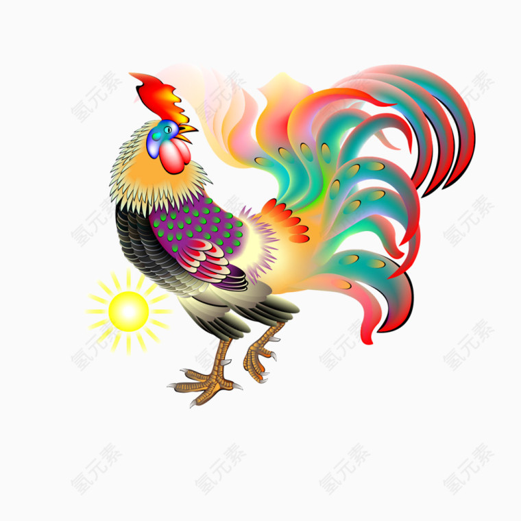 彩色鸡年公鸡