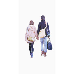 浪漫雪地情侣背影