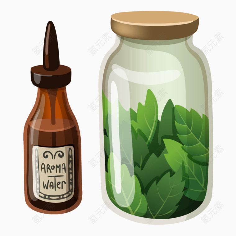 矢量手绘质感瓶子素材