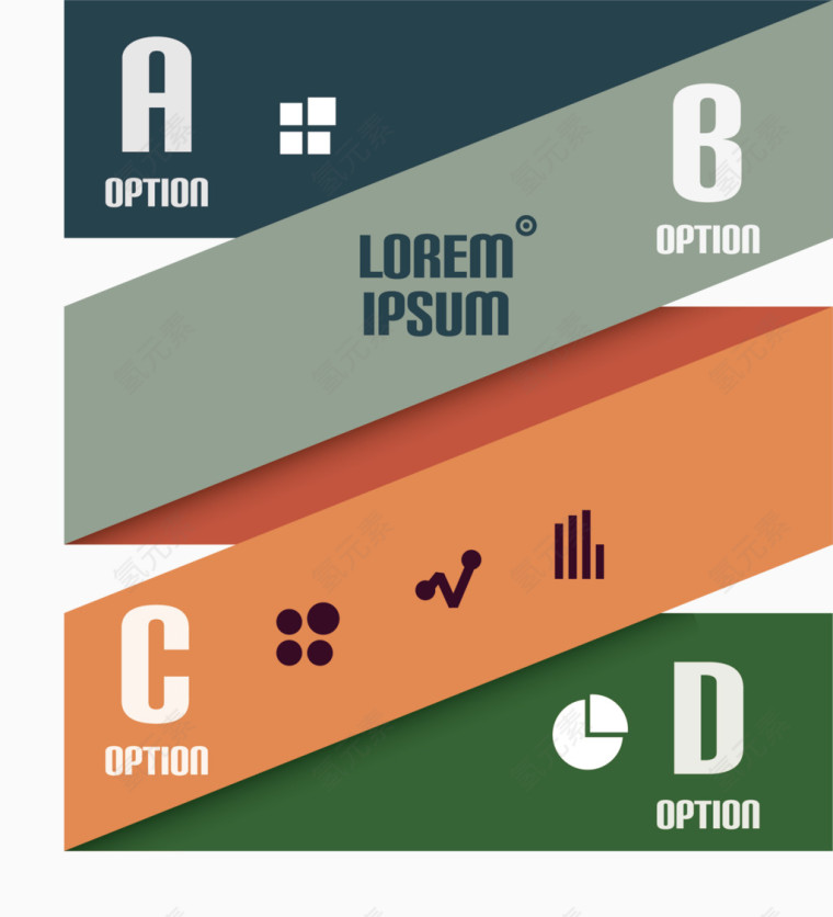 矢量创意PPT信息标签素材