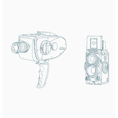 矢量老式照相机