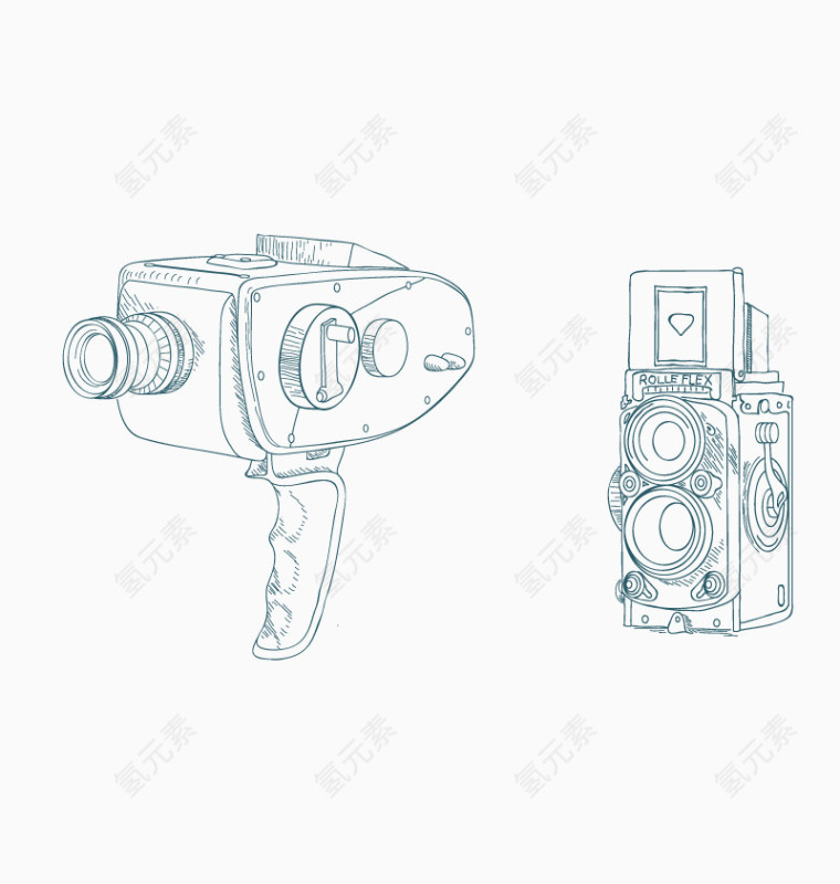 矢量老式照相机