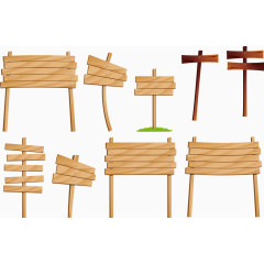 9款木质温馨提示牌矢量图