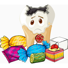 矢量糖果和牙齿