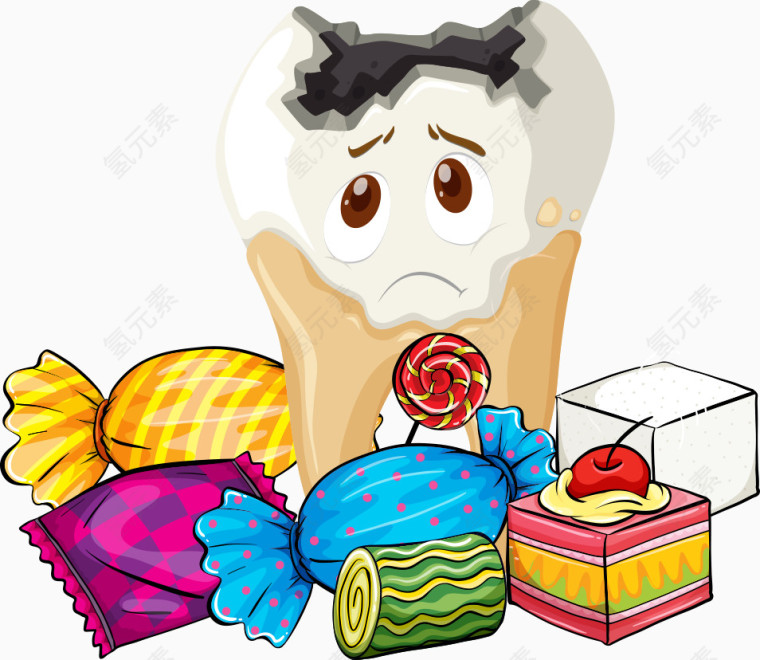 矢量糖果和牙齿