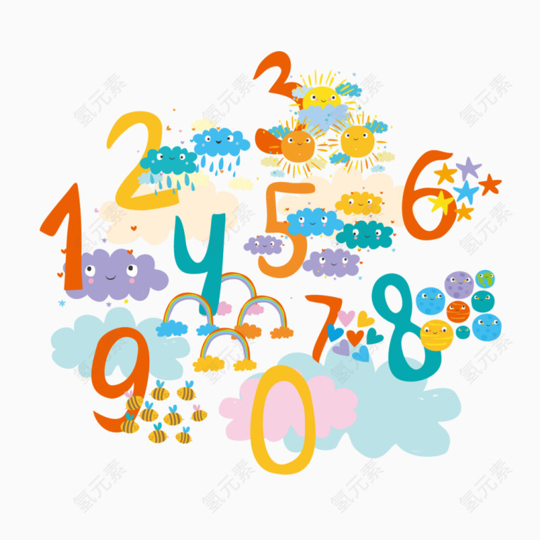 矢量趣味数字