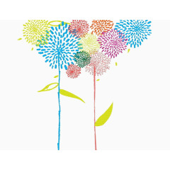 彩色花朵花枝背景