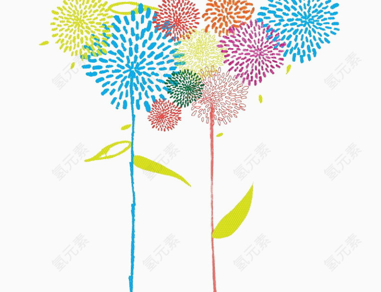 彩色花朵花枝背景