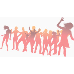 舞蹈人群剪影